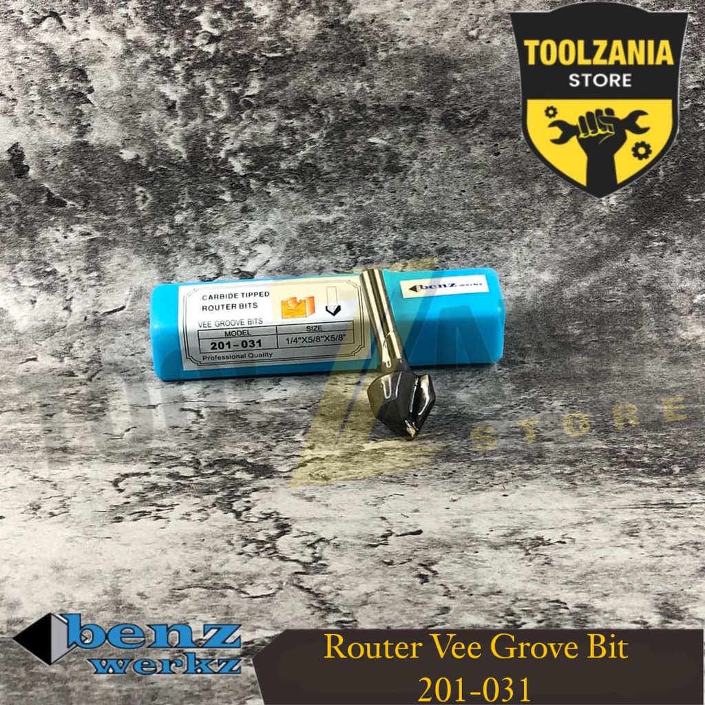 Mata profil / router vee grove bit 15,9 mm x 1/4" benz werkz ( 201-031 )
