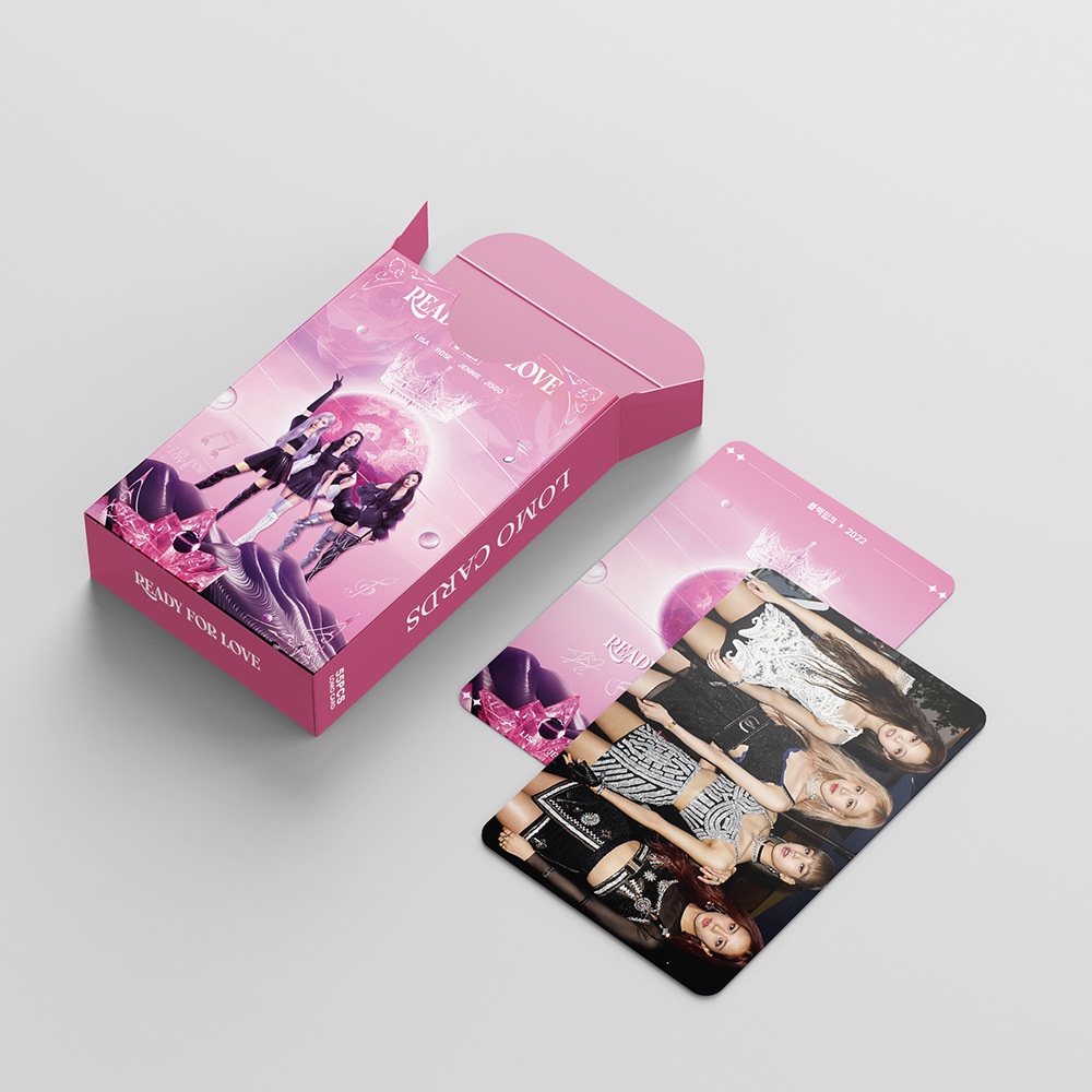 55pcs / set Kartu Lomo Foto KPOP BLACKPINK HD Untuk Koleksi LISA JISOO JENNIE ROSE