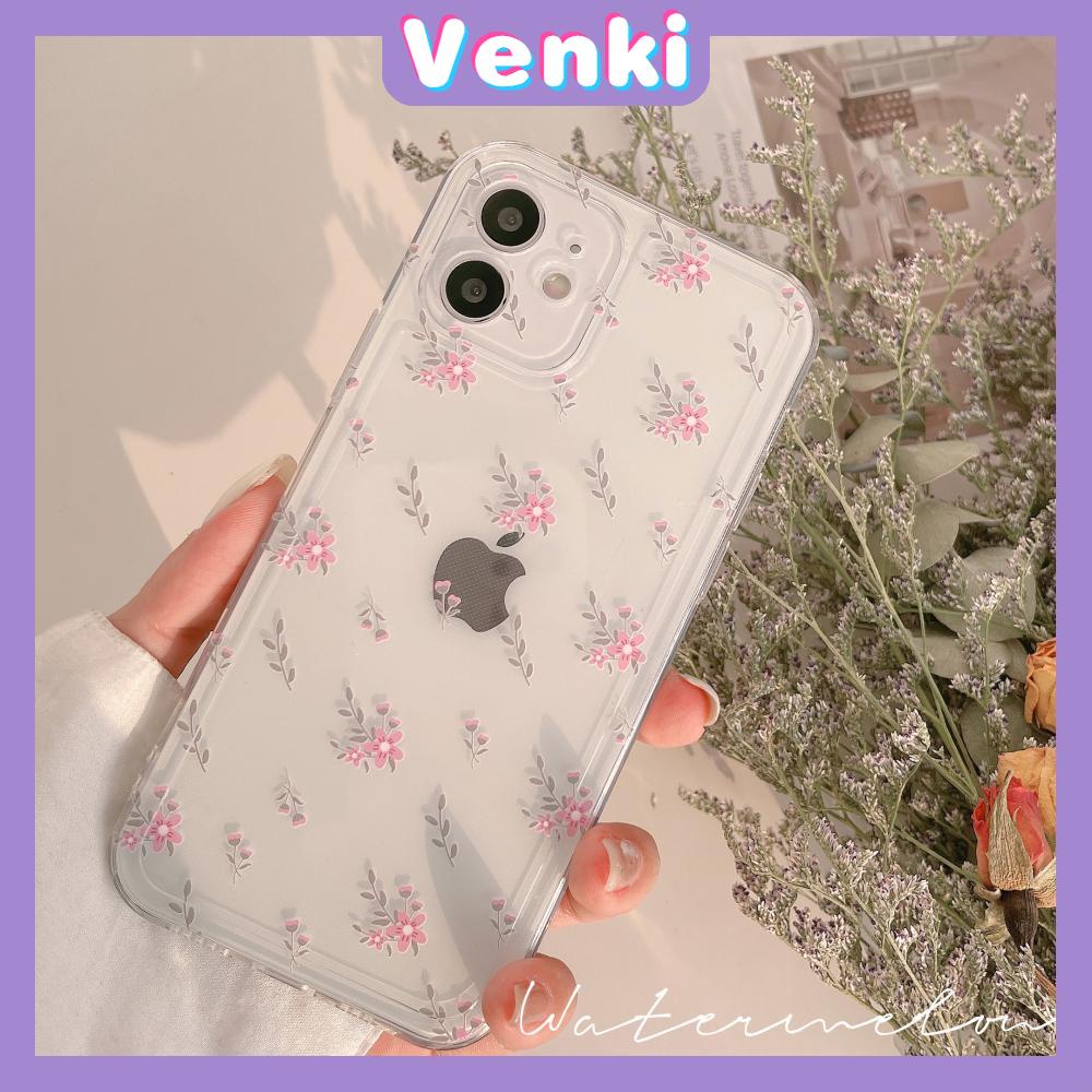 iPhone Case Silicone Soft Case Clear Case High Quality TPU Thickening Camera Full Coverage Protection Shockproof Case Pink Floral Flower Simple Style For iPhone 13 Pro Max iPhone 12 Pro Max iPhone 11 Pro Max iPhone 7 Plus iPhone XR XS MAX 11 Max 7 Pro