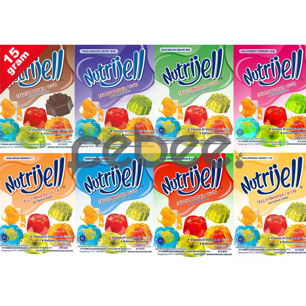 

[15g] Agar Agar Nutrijell Nutrijel Jelly Powder Aneka Varian Rasa