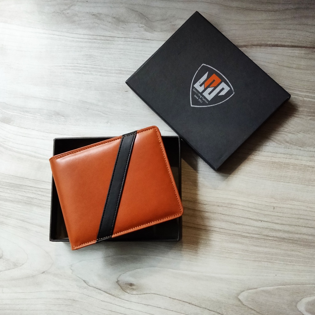 Dompet Lipat Kulit Asli Pria Free Box kemasan
