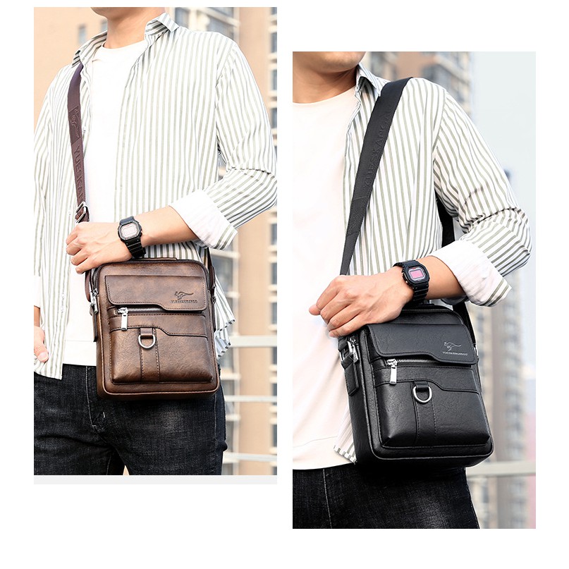 [ORIGINAL] Yueskangaroo Tas Selempang Kulit Import Pria Casual Business Style Men's Messenger Bag