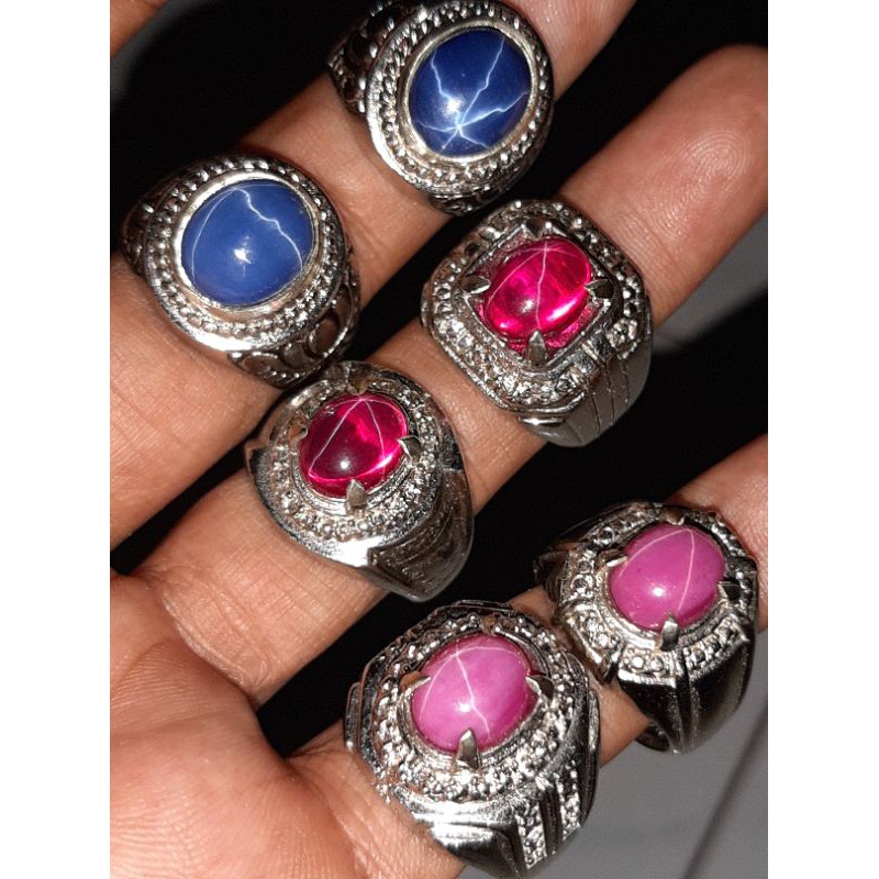 Cincin batu permata american stier asli original