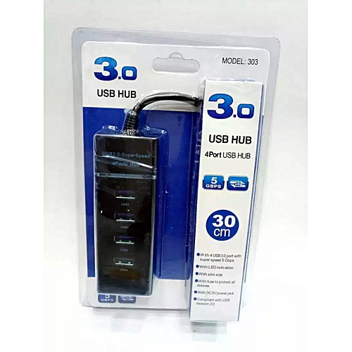 USB Hub 4 port USB 3.0 303 - perbanyak colokan USB 3.0 kabel 30cm