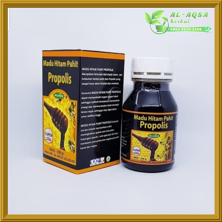 

MADU HITAM PAHIT PROPOLIS MUJAROB 350 Gram