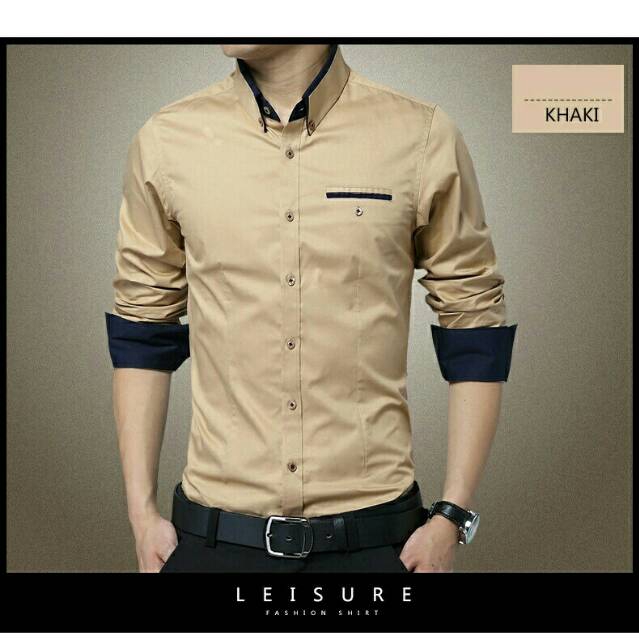 Kemeja Pria KARSSON / Bahan Katun / Lengan Panjang / Kemeja Polos [ Size M L XL ]