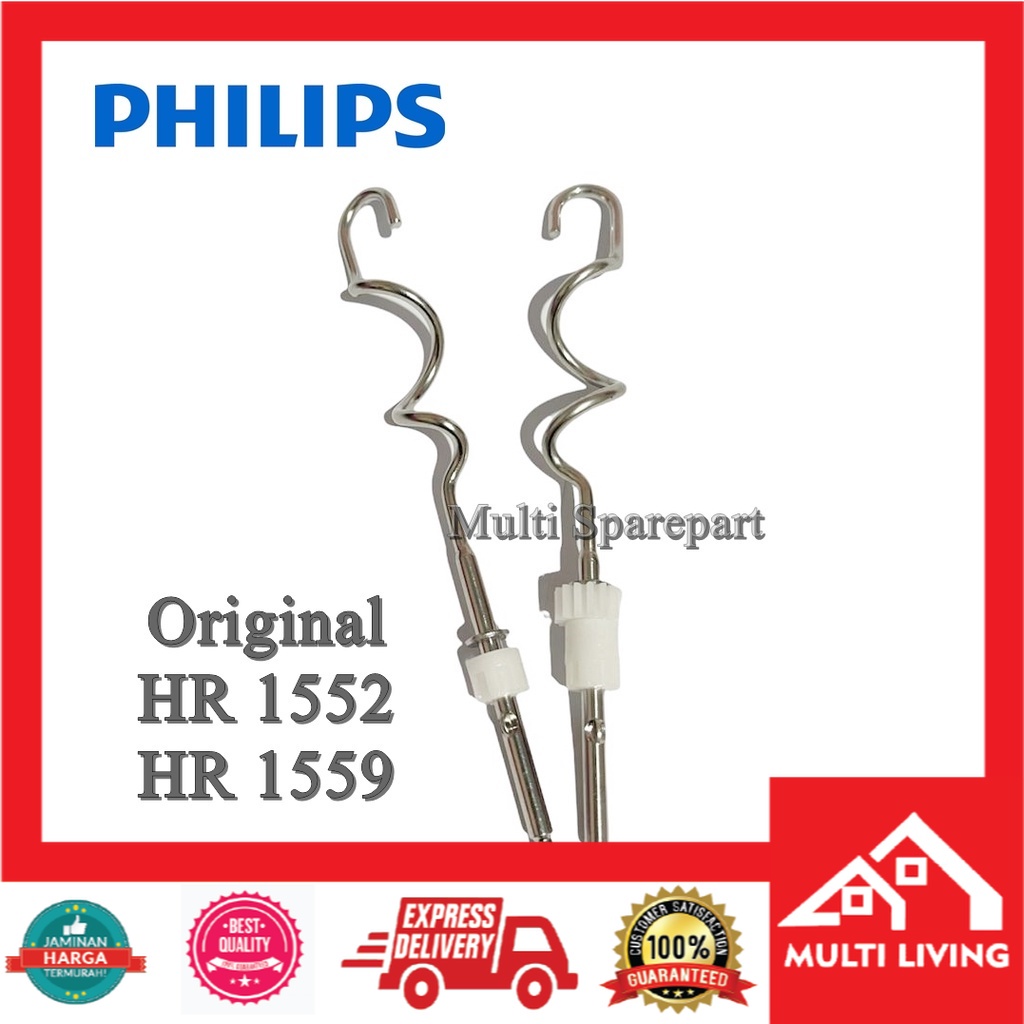 Stick Mixer Dough Hook Philips ORIGINAL HR 1552 HR 1559 Pengaduk Adonan Roti
