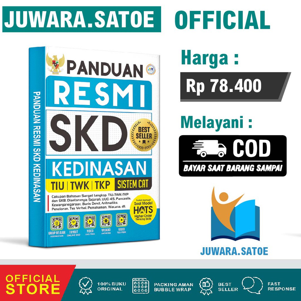 Buku Panduan Resmi SKD Kedinasan TIU TWK TKP CAT CPNS TNI POLRI STAN 2021-2022