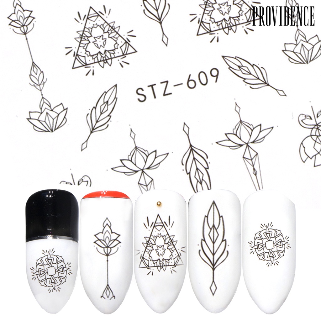 Providence Nail Sticker Flower Water Transfer Black Necklaces Jewelry Nail Decal for Professional Salon