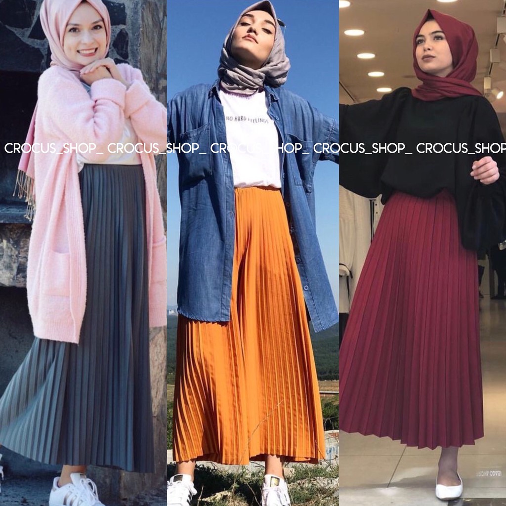 CS - (JUMBO) Rok Plisket Mayung / Maxi Skirt  Shopee 