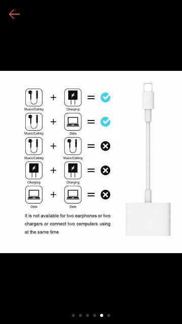 Dual Connector converter iphone 7 8 Plus Xs Max lightning audio jak 2in1