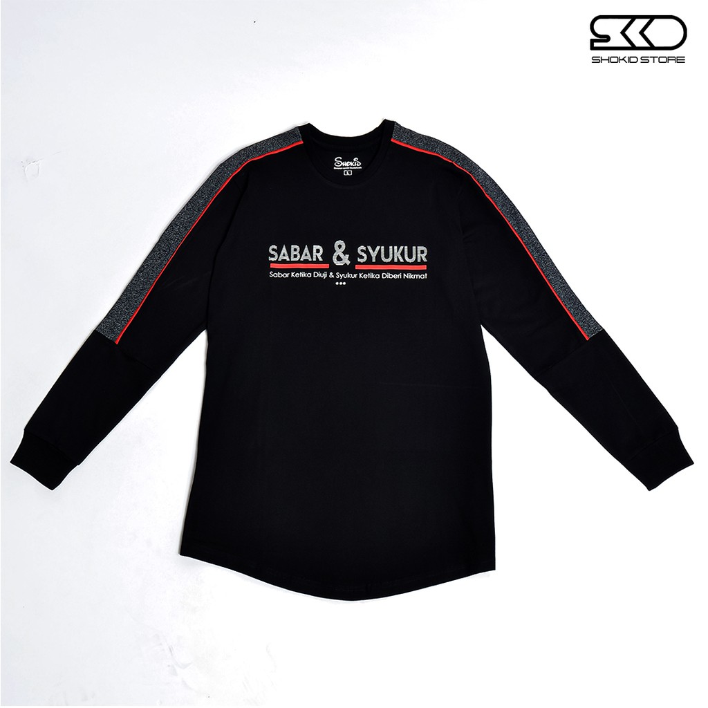 Kaos Dakwah Pria Shokid // Baju Kaos Muslim Pria // Kaos Santri Islami // Fastabiqul Khoirot 01-KURTA SABAR & SYUKUR