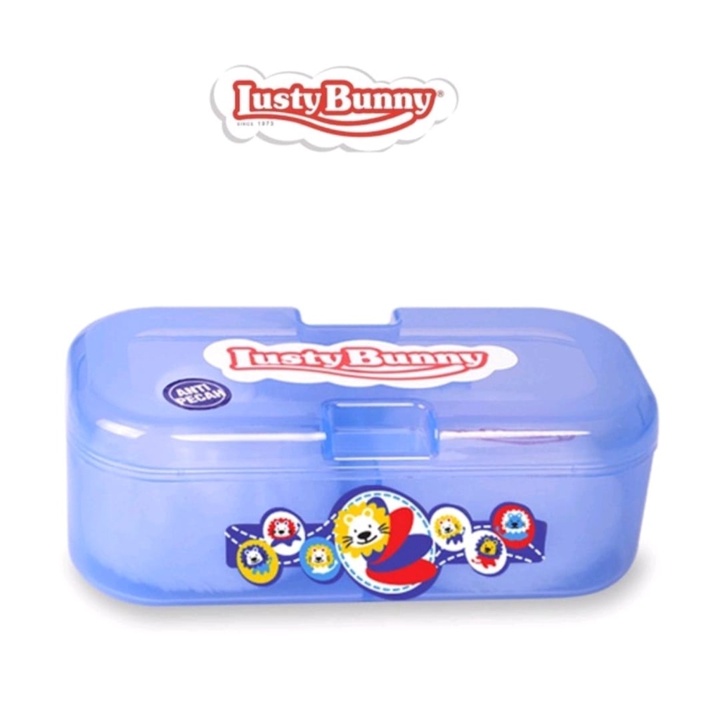 LUSTY BUNNY Baby Powder Case / Tempat Bedak Bayi Anti Pecah Double Isi 2 Puff