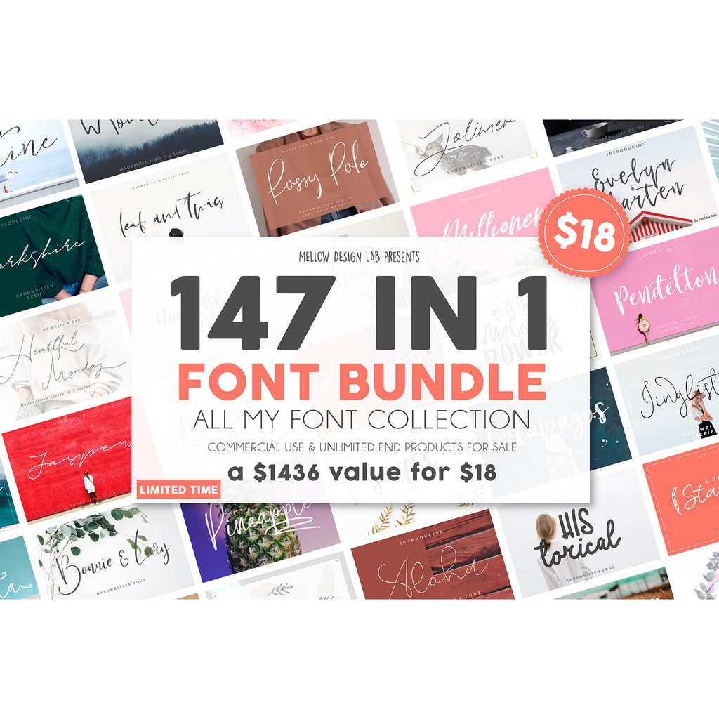 147 In 1 Font Bundle Sale