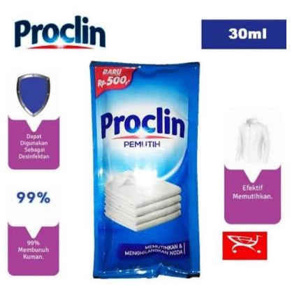 ^ KYRA ^ Proclin Pemutih Pakaian Memutihkan dan Menghilangkan Noda Baju - Kemasan Sachet