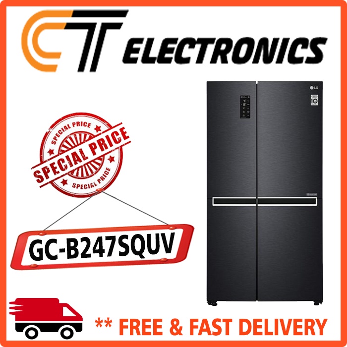 Kulkas Side by Side LG GC-B247SQUV Matte Black Steel 687L
