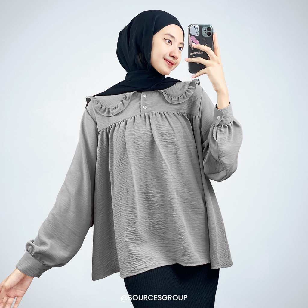 IL - QUILA BLOUSE ATASAN WANITA MUSLIM | BLOUSE KERAH RUFFLE WANITA