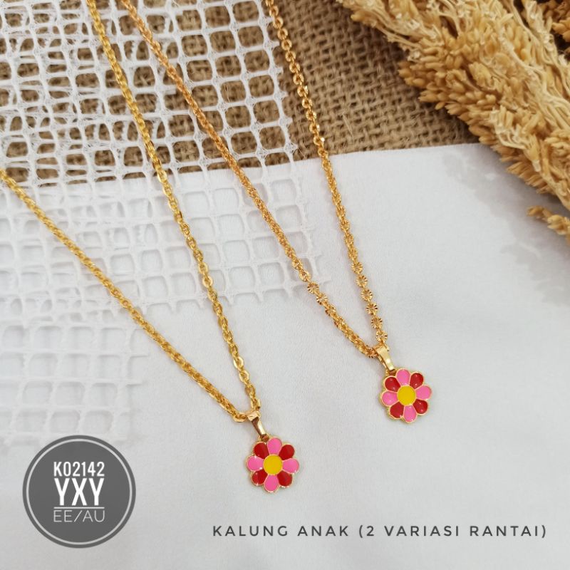 Kalung Anak Yaxiya Bunga Mixcolor Rantai Nori K02142