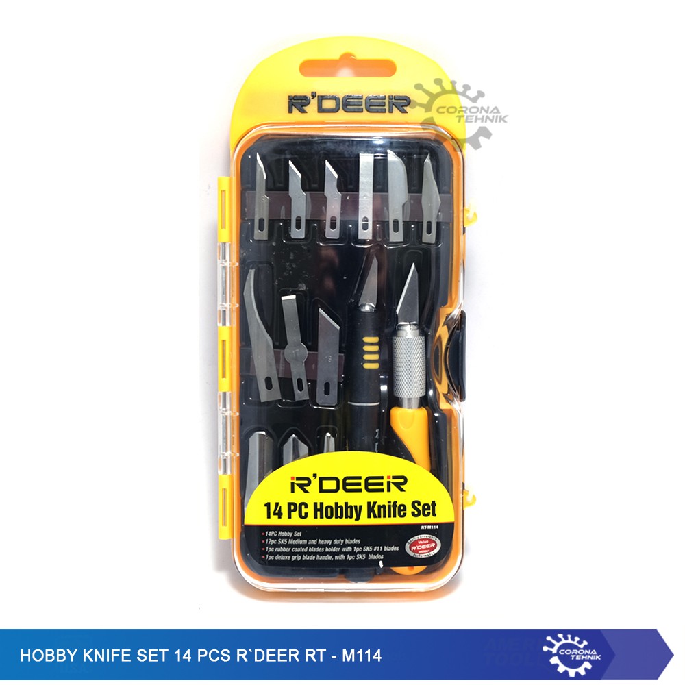 Hobby Knife Set 14 Pcs R`DEER - RT-M114