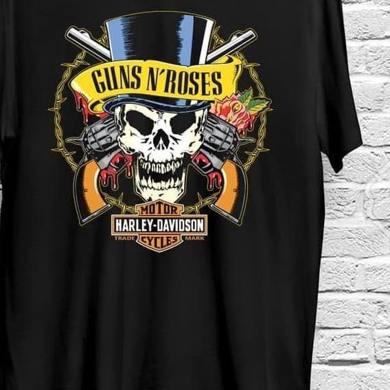 ✈ Kaos guns n roses skull harley davidson - S ☺