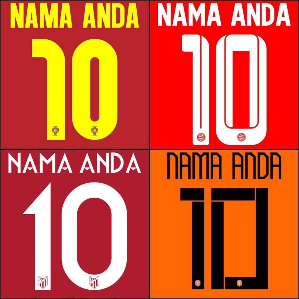 (BELUM TERMASUK JERSEY) PASANG NAMA DAN NOMOR PUNGGUNG DI JERSEY