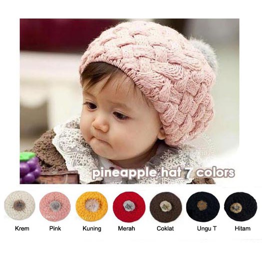 Topi Rajut Pineapple Anak - 3873