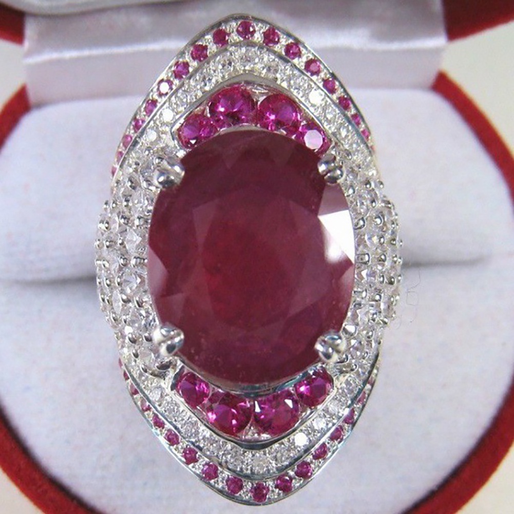 Hu Hu Hu Hu Hu Alat Bantu Pasang Kacamata♡ Cincin Batu Ruby Imitasi Berkilau Untuk Wanita