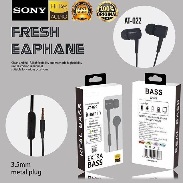 Headset / Handsfree SONY AT 022 EXTRA BASS