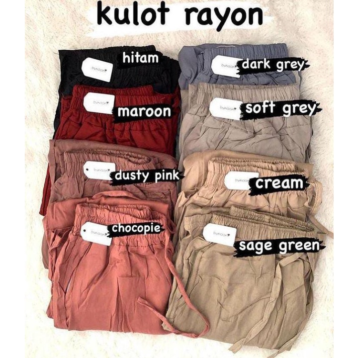 CELANA KULOT UNIQLO HW RAYON PREMIUM LENGKAP WARNA HIGHWAIST 2022