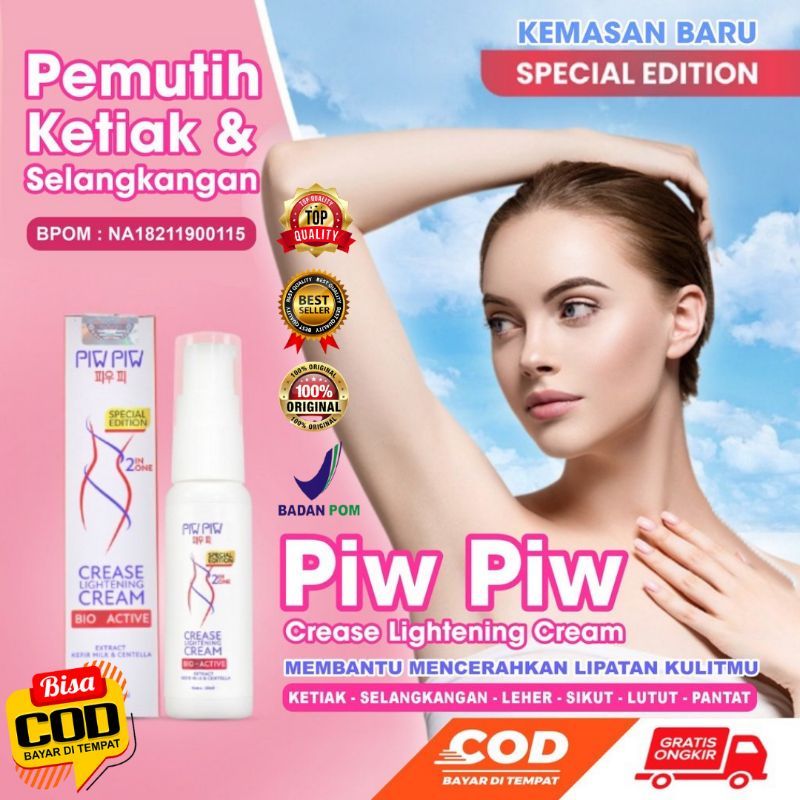 Piw Piw Crease Lightening Cream Pemutih Pencerah Ketiak Selangkangan Lipatan Kulit Ampuh BPOM