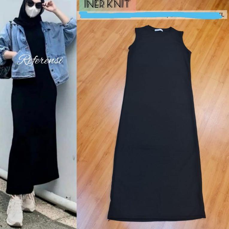 R.n.L INNER DRESS RAJUT KNIT TANPA LENGAN { M L XL XXL } | MIDI DRESS KNIT RAJUT TANPA LENGAN| LONG 