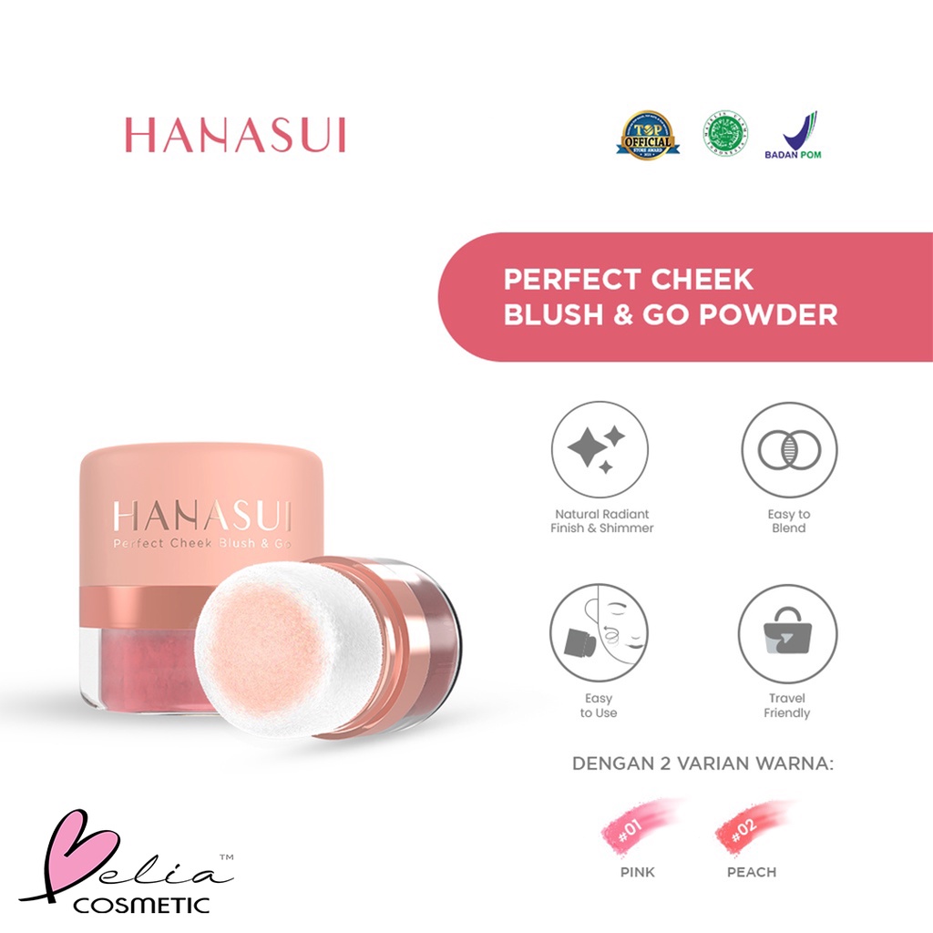 ❤ BELIA ❤ HANASUI Perfect Cheek Blush &amp; Go 2.5g | Powder Blush On | Perona Wajah