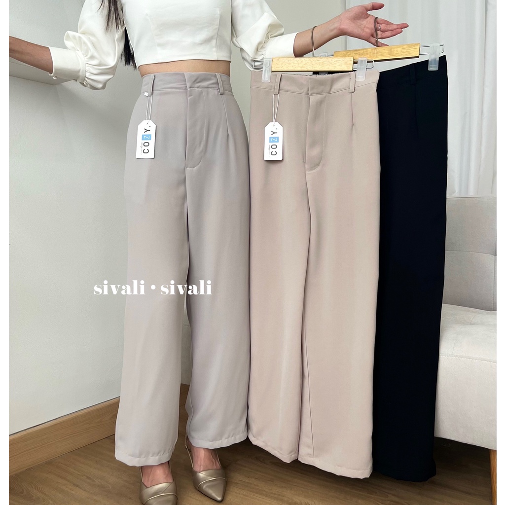 Rozel Pants 299 - Loose Pants Trousers Wanita - Celana Anti Kusut - Celana Kulot Wanita - Celana Kantor Formal / Casual