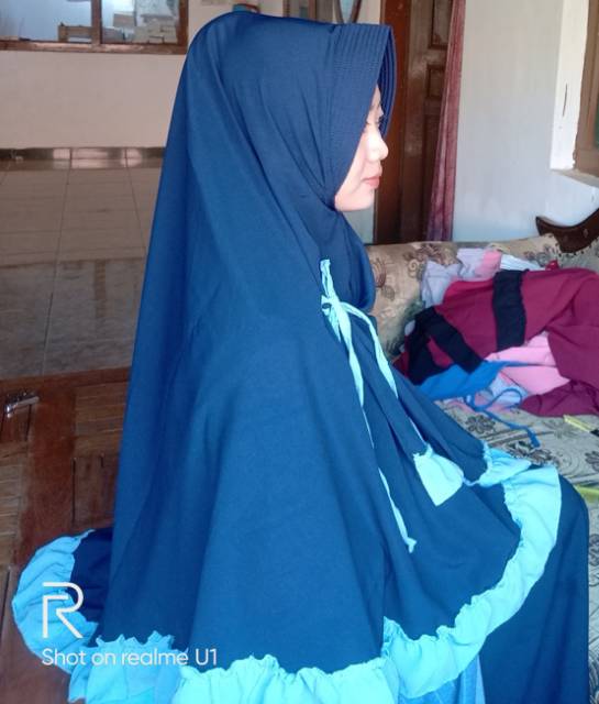 Khimar Kikis Kombinasi / Khimar Kikis Hijab Instan / Kikis Murah Jilbab wolfis size 80x110cm-3