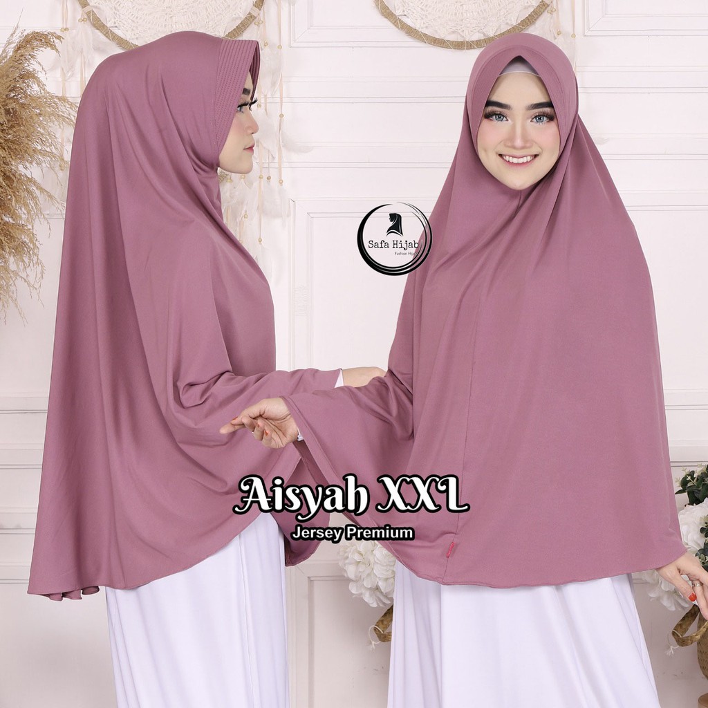 JILBAB INSTAN JERSEY HIJAB BERGO AISYAH M,L,XL,XXL KERUDUNG JERSEY TERMURAH SAFA HIJAB