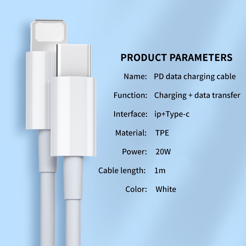 KABEL DATA LOG-ON 18W USB-C TO LIGHTNING KABEL TYPE C PLUS IPHONE