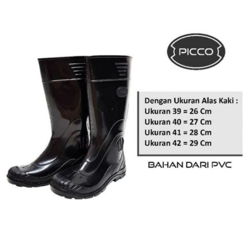 sepatu boots tinggi hitam termurah pico hitam 39-42