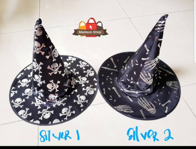 TOPI HALLOWEEN TENGKORAK TOPI PENYIHIR MURAH KOSTUM PESTA HANTU GROSIR AKSESORIES KOSTUM  SERAM