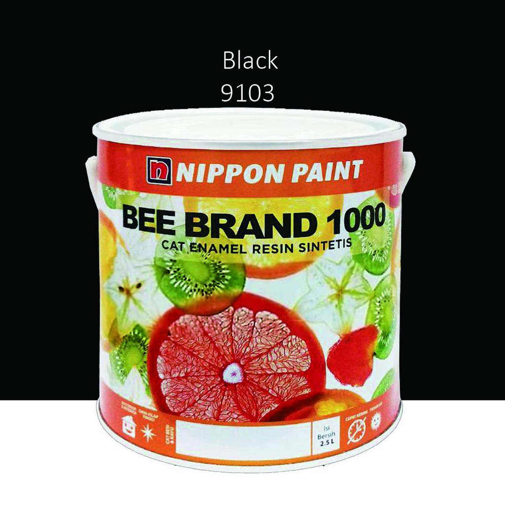 Jual Cat Kayu Besi BEE BRAND 1000 Nippon Paint 0.9 Lt Black 9103