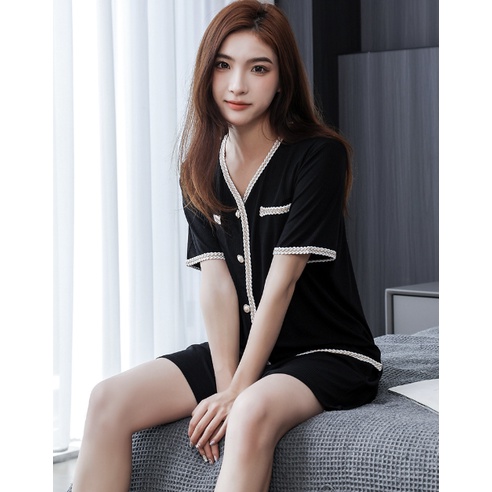 GirlWish Fashion Korean Homewear Set Top &amp; Pants Set Baju &amp; Celana Pendek Pajamas Baju Tidur Baju Rumah