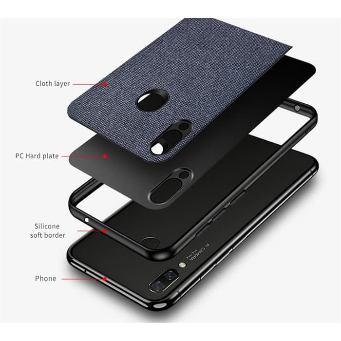 Xiaomi Redmi 7 Fabric Jeans Denim Silicone Case Premium Case