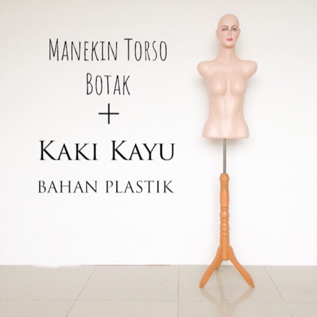 Manekin Torso Cewek Dewasa + Kaki Kayu