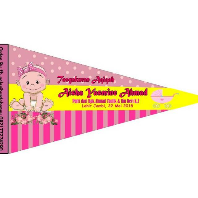  Bendera hias  aqiqah custom tanpa lidi tiang Shopee Indonesia