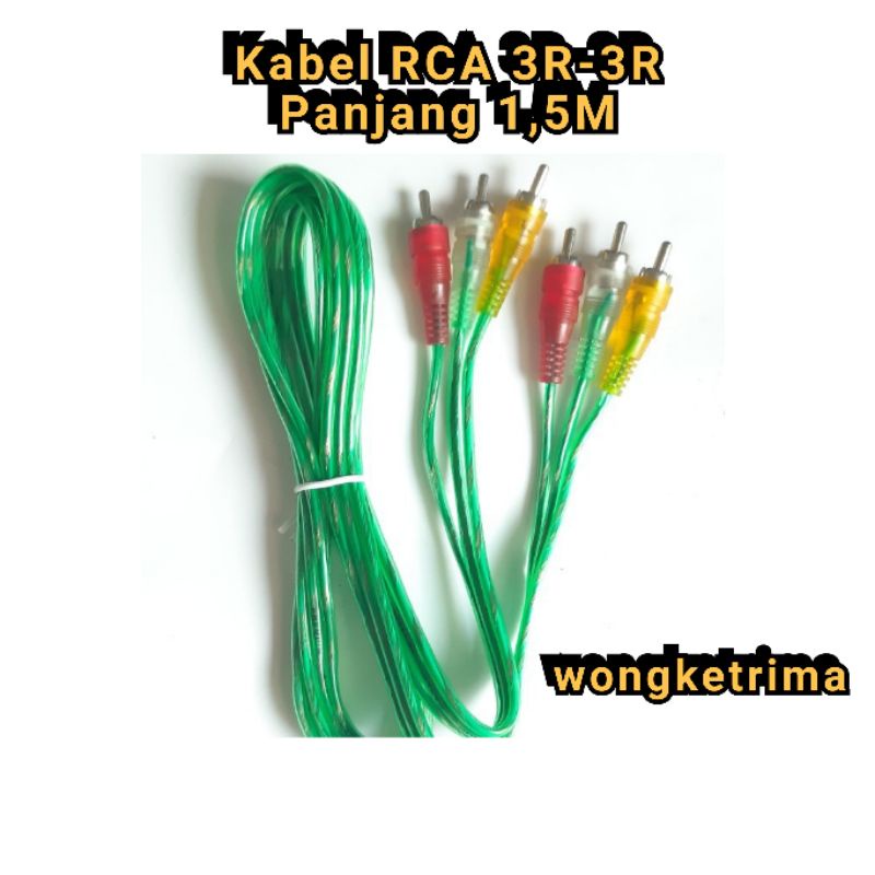 Kabel RCA 3R-3R Panjang 1,5M kabel rca 3 pin