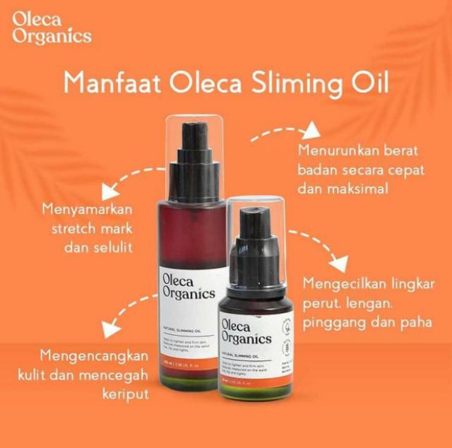 Oleca Organics Natural Slimming Oil NATURAL HALAL teregistrasi BPOM minyak pijat kurus slimming