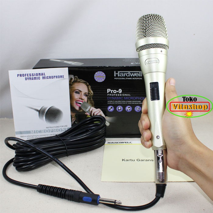 Mic HARDWELL PRO 9 Profesional Mikropon Kabel Mik Microphone Original Garansi Resmi