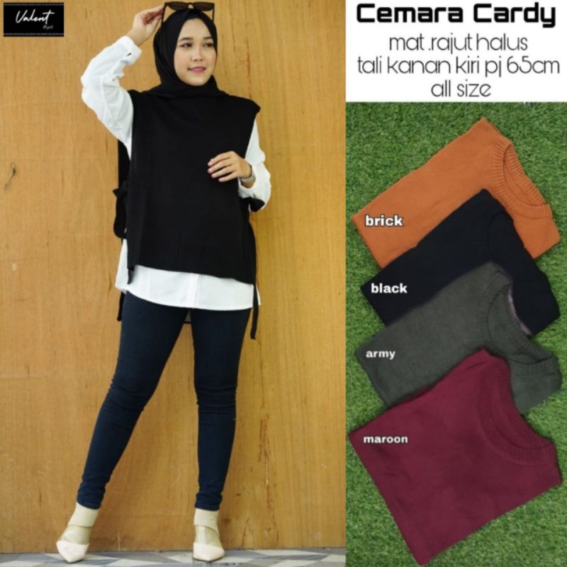 Cemara cardy / vest outer tali rajut halus