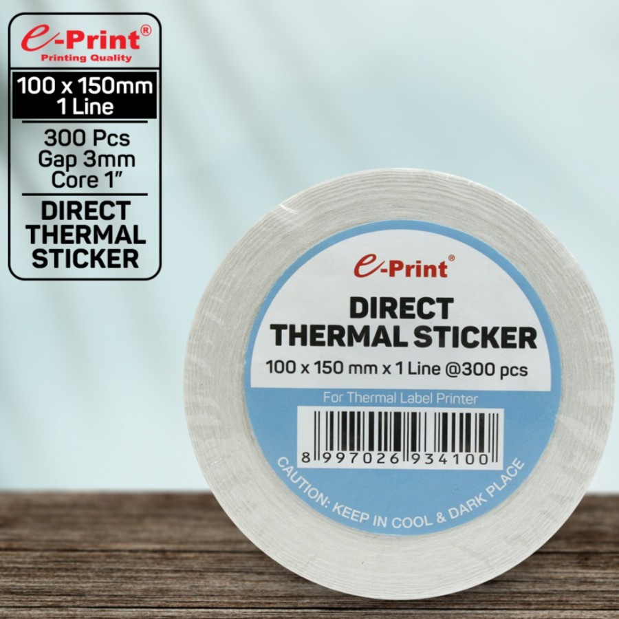 

e-print Direct Thermal Sticker 100x150 mm 1 line 300 pcs e-Print Gap 3 mm