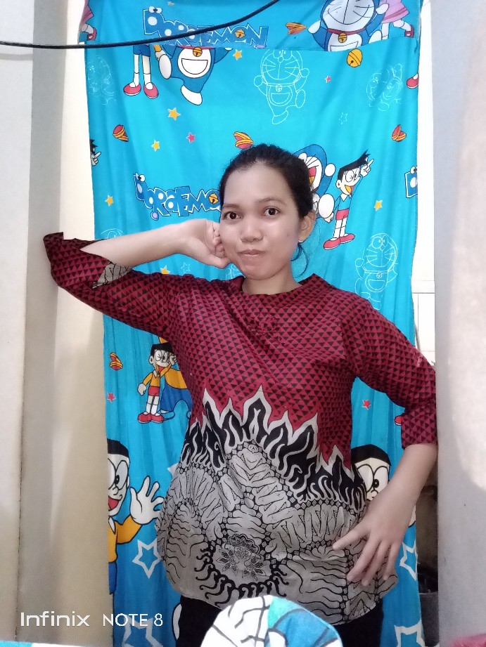 Batik Couple Keluarga Sania Ruffle Ori Ndoro Jowi Dnt Motif Bara Api Merah