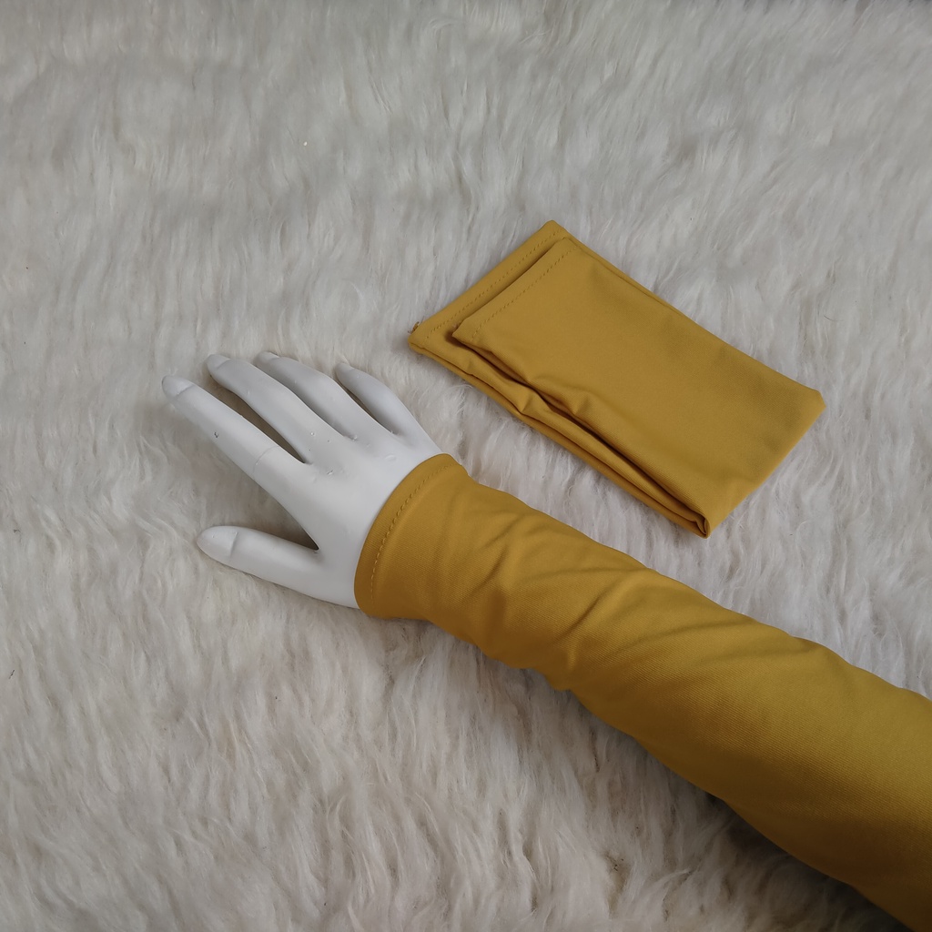 Manset tangan 30 cm sesiku bahan jersey-Kunyit